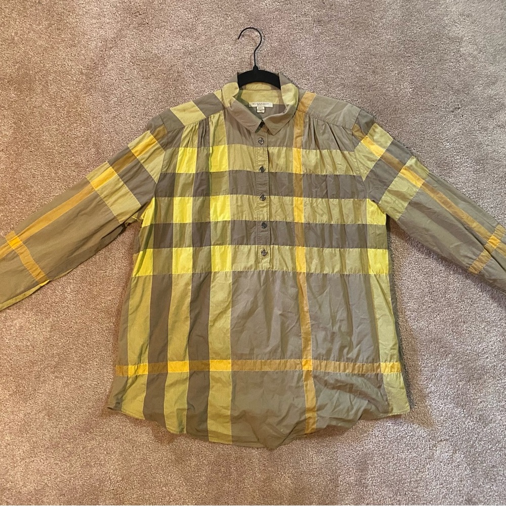 Stylish Yellow and Brown Women’s Burberry Shirt